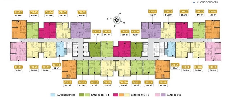 Mặt bằng thiết kế chung cư The Sola Park Imperia Smart City
