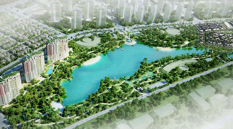 Tiện ích hồ điều hòa trung tâm dự án 