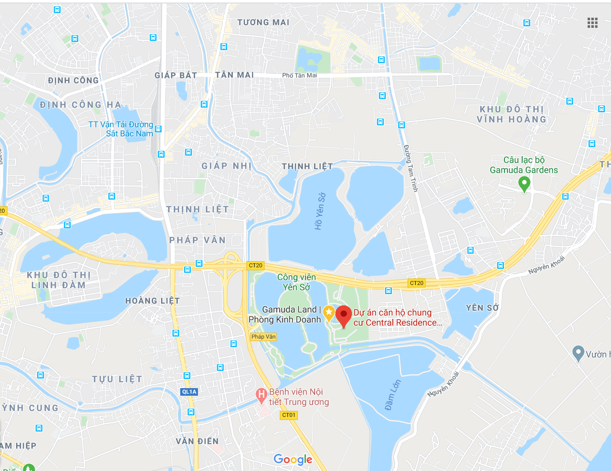 Đường đi đến dự án Central Residence Gamuda Yên Sở