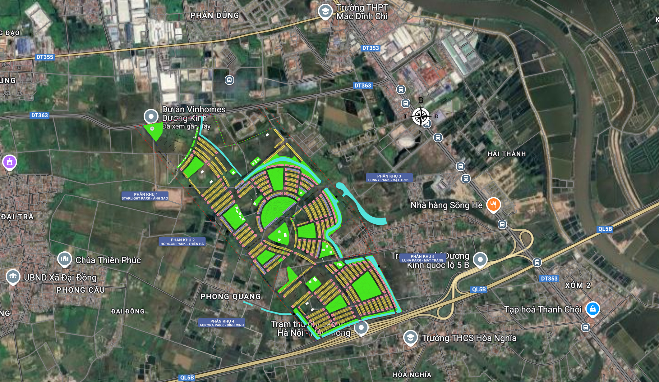 Vị trí Vinhomes Golden City Dương Kinh