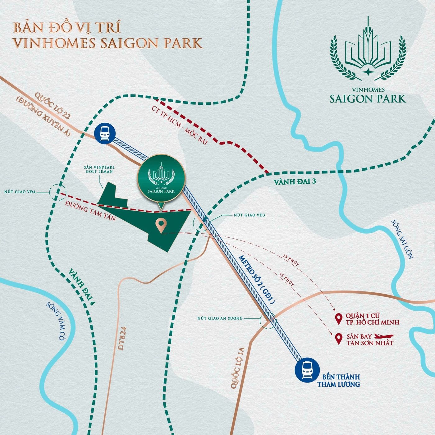 Vị trí Vinhomes Sài Gòn Park Hóc Môn