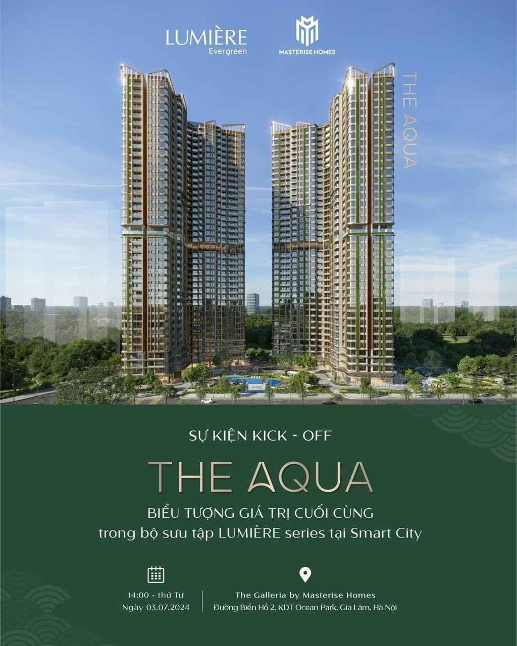Sự kiện Kick-off tòa chung cư A1 The Aqua Masterise Lumiere Evergreen Smart City