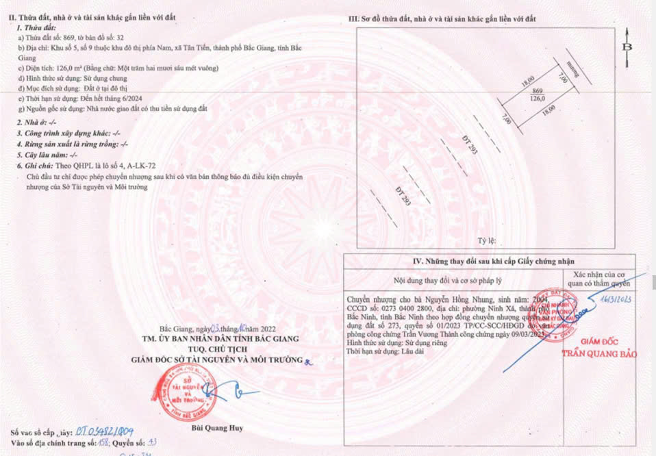 Pháp lí đất nền Diamond Paragon Bắc Giang