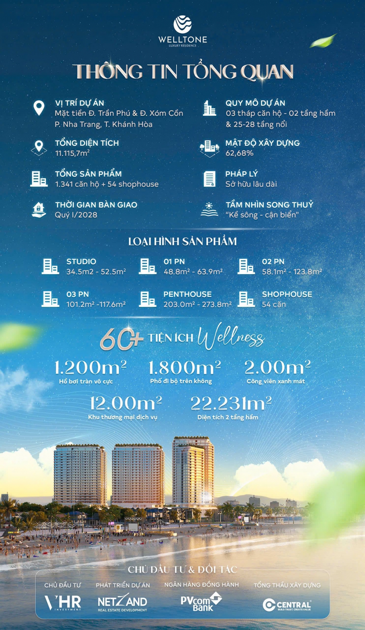 Tổng quan Welltone Luxury Residence Nha Trang định hình chuẩn căn hộ cao cấp ven biển