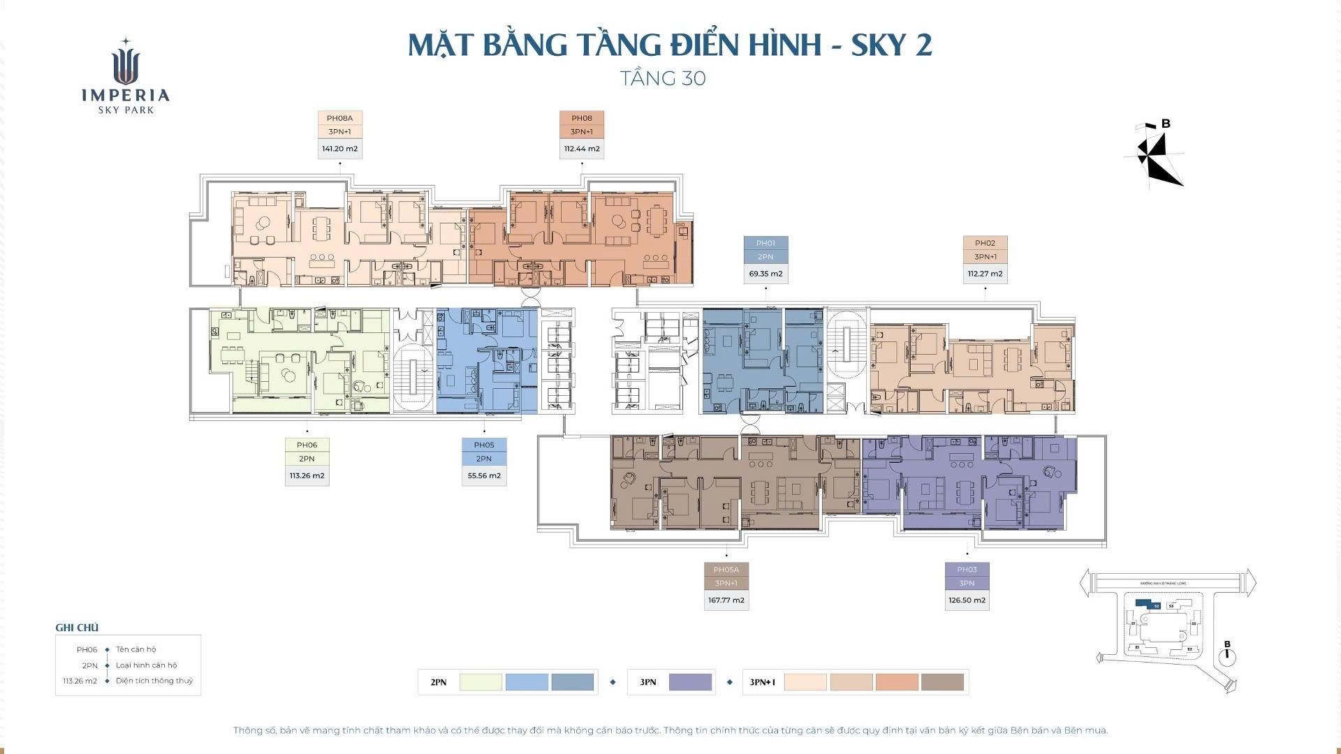 Mặt bằng thiết kế Imperia Sky Park Nam An Khánh và tư duy tổ chức không gian sống hiện đại