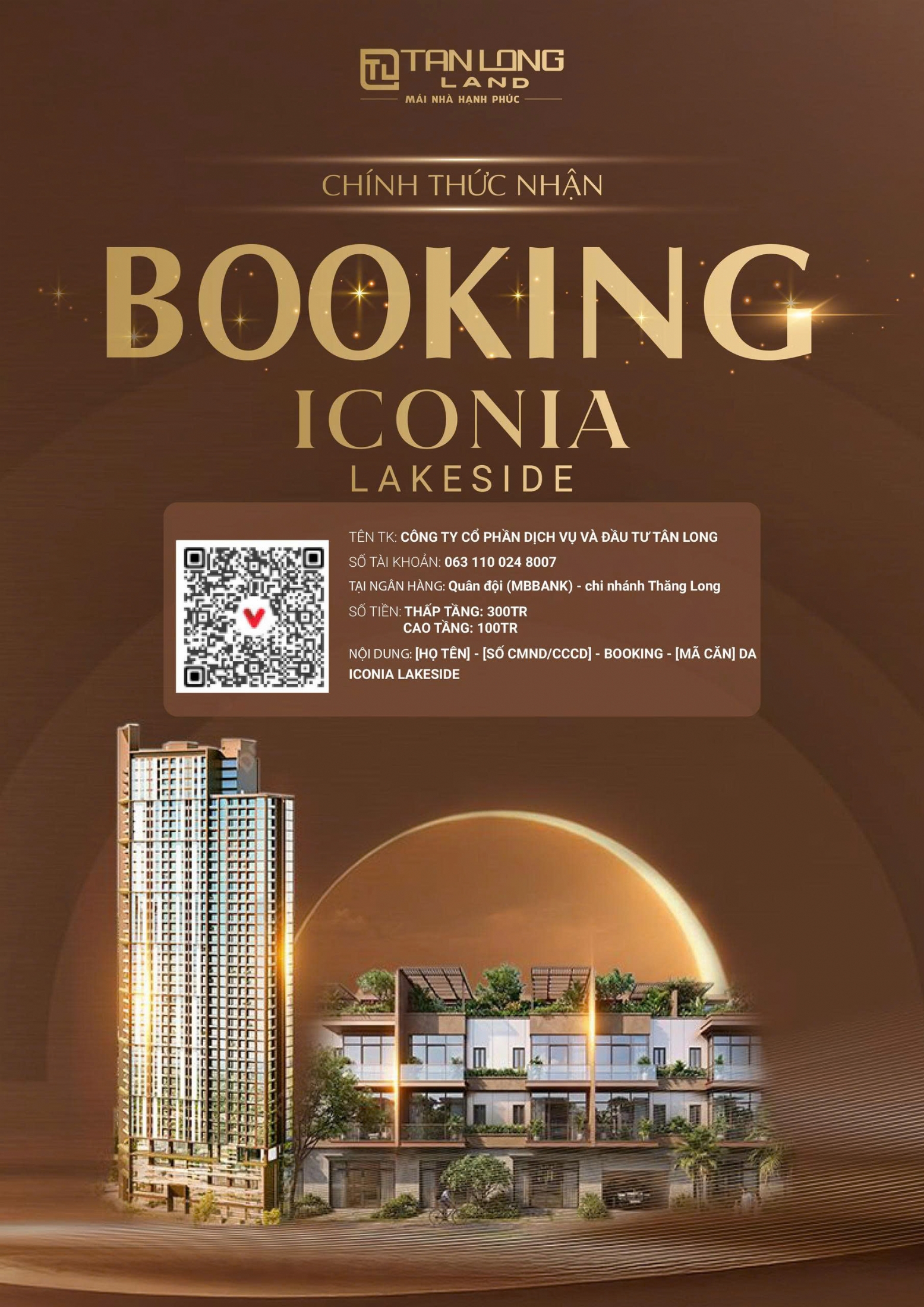 Booking dự án Iconia Lakeside Tố Hữu